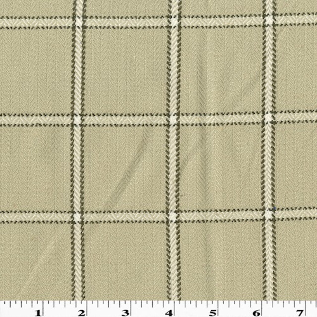 Gray/White Grid Plaid Herringbone Woven Decorating Fabric By the Yard